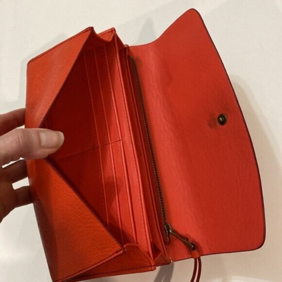 Fossil orange pebbled leather wallet - Picture 2 of 11